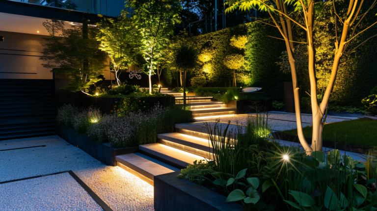 layer lighting for gardens