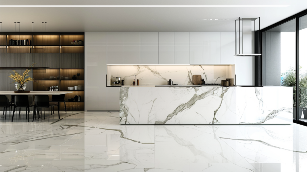 marble kitchen for luxury flooring