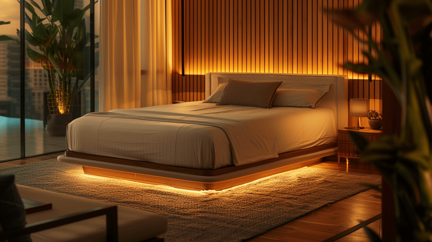 smart bedroom with technology in bed