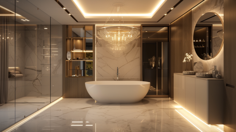 strategic lighting in bathroom