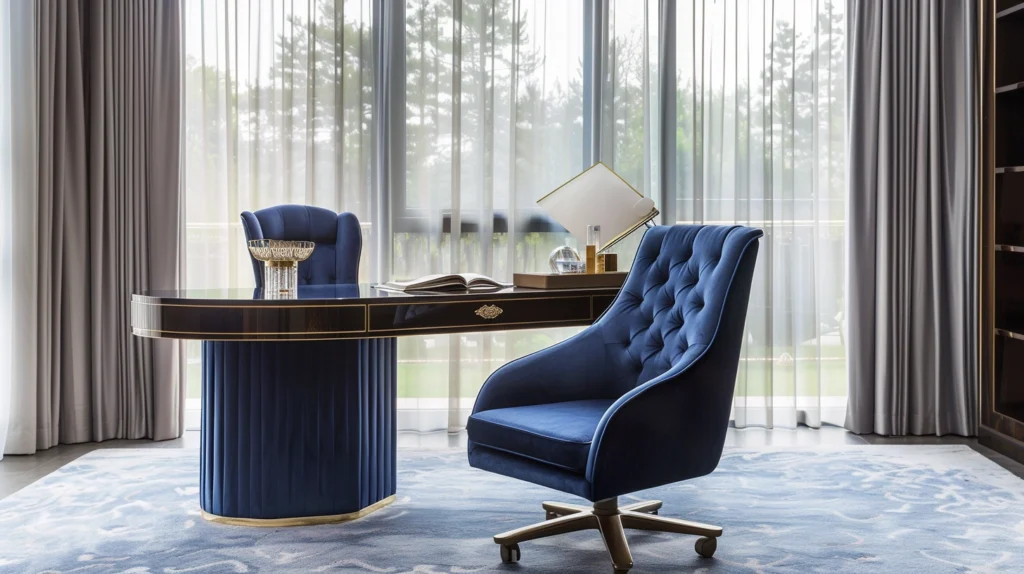 Luxurious Textiles blue velvet chair