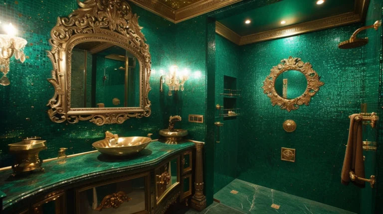 luxury green emerald bathroom design