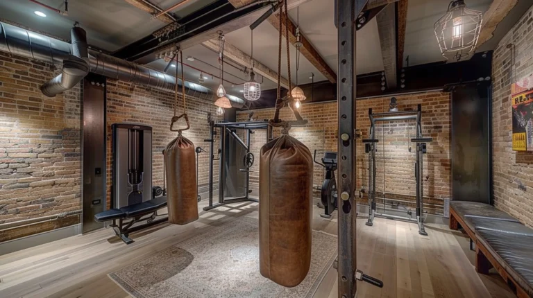 rustic luxury home gym